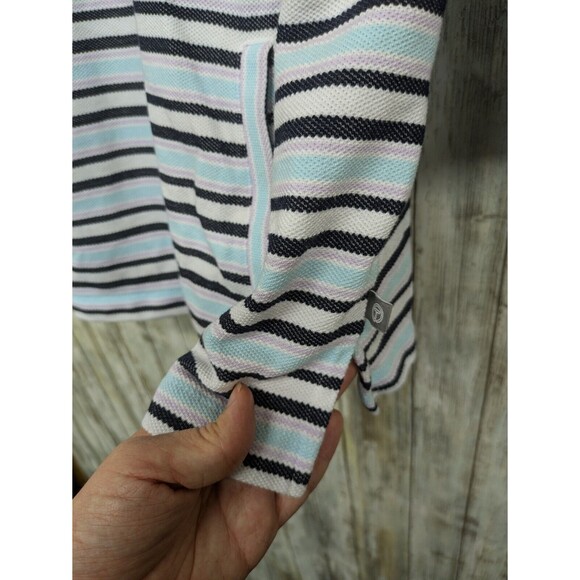 T by TALBOTS 1/4 Zip Pullover Kangaroo Pocket Mock Neck Cotton Textured 1X - Picture 7 of 12